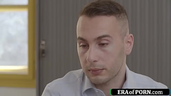 Preview 1 of 1080p Young Creampie - Euro boss makes employee lick her pussy