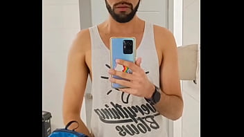 Preview 1 of Skater Cum Shoes - Big Dick Latino Risky Jerking Off In The Mall&#039_s Public Bathroom Got Caught And Touched Multiple Times