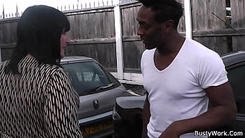 Preview 2 of Mom Birthey With Mamy Boys - Busty working women swallows huge black cock