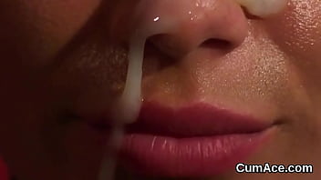 Preview 4 of S Oral Video - Feisty sex kitten gets cumshot on her face sucking all the jizm
