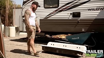 Preview 1 of Pornsual Public - TRAILERTRASHBOYS Jack Dixons Big Dick Sucked By Beaux Morgan