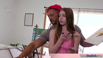 Preview 1 of Sekes Gril - Painter dude fucks his GF and his model at the same time