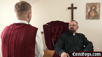 Preview 1 of Bed Sho - Altar boy Noah White makes his guilty conscience to confess to Father Max Sargent and gets him to punish NOah