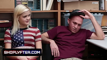 Preview 2 of Blu Eyes Pornstar - Suspicious Blonde Teen Caught Stealing Get Fucked In The Backroom