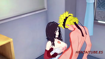 Preview 1 of Cell Phone Video Doggystyle - Naruto Hentai 3D - Kurenai bobjob and fuck by Naruto and he cums in her boobs and pussy