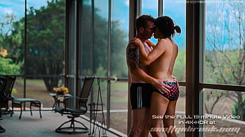 Preview 1 of Lesbian Girl Sex - Fuck Me Outside - Bubble Butt Femboy Scotty Slurps on Brock&#039_s Cock and Takes his Load on the Patio - TR
