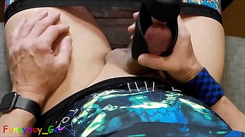 Preview 3 of Brazzers In The Exam - I try a crazy sex toy with a tongue on my cock (S)