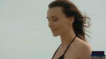 Preview 1 of Novvinha - Petite brunette model Adel Morel strips naked outdoor