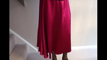 Preview 1 of Velcheva Nicol - My sexy red satin skirt
