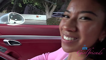 Preview 1 of Film Full Mom Son - Ameena Green being a naughty girl in the car getting her pussy rubbed and sucking cock