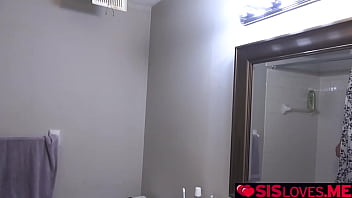 Preview 1 of Salma U - Mila Marx letting her stepbro perv her as she takes a shower