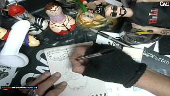 Preview 2 of Slping Babe Se Sex - It&#039_s time to tracing sketch of the William Seed Pornstar - Dildo art business 2