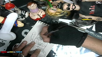 Preview 4 of Slping Babe Se Sex - It&#039_s time to tracing sketch of the William Seed Pornstar - Dildo art business 2