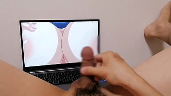 Preview 2 of Hindi Xx He Riyal - Horny Otaku Moaning Jerking Off Big Dick While Watching Cute Young Girl Fuck Hot Hentai anime. camshot POV