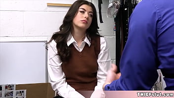 Preview 1 of Old Sex Laundry Hd - Bored rich gal tried to shoplift but she failed and now she will learn that she must pay