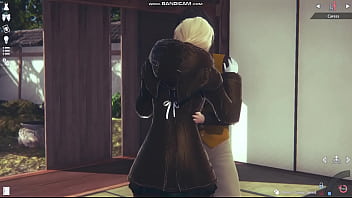 Preview 1 of Indian S2hool - Honey Select 2 videogame Blonde white lingery whipping and fuck