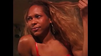 Preview 1 of Gay Frottage Wrestling Sex - Hot black chick takes boyfriend&#039_s cock and facial during workout