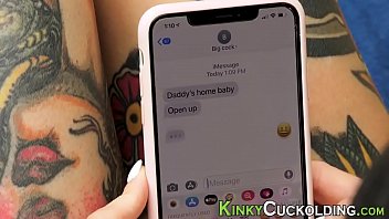 Preview 1 of Voluptuous Tribbing Lesbian - Tattooed cuckolding milf gets butt fucked