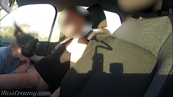Preview 1 of Mon And Son Fuck Hd Sex Video - Stranger caught my wife sucking dick in the car in the school parking lot - MissCreamy