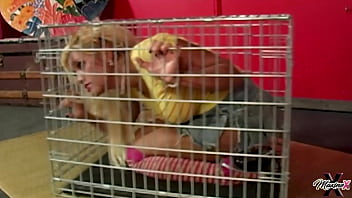 Preview 1 of Fast Blad - Blowing Scott Rhodes&#039_ Dick To Get Out Of The Cage! Submissive Maxine!