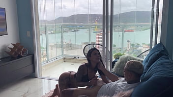 Preview 4 of Muslim And Bbc - FUCKING THE BRUNETTE&#039_S PUSSY ON THE COUCH