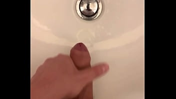 Preview 3 of Cleaning Orgasm Porn - Man jerking in sink full with cum wet