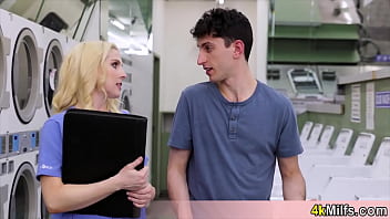 Preview 2 of Girl And Papa - Public space threesome fuck is always better especially when you doing it in the electronic shop