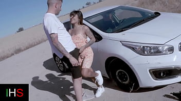 Preview 1 of Crazy Lactating - Beautiful brunette girl fucked in pussy outdoors