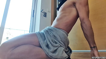 Preview 2 of Pornestar Sucking Boobs - Beautiful cumshot - Sexy guy with a fitness body