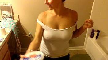 Preview 1 of Gtawwvnso - Marie Sin - Amateur MILF Goddess Covers Her Big Perfect Tits in Whipped Cream - Big Areolas Hard Nipples Brunette Perfect Body Messy Tease PAWG