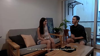 Preview 1 of Tomando Leite Durin - Cute Babysitter Loses Bet,  Gets Tied up and Fucked Hard - HOT Amateur
