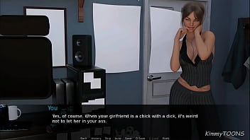 Preview 1 of Ilf In Kitchen - Guy suck&#039_s Big futa cock and fuck her in the ass - Trans Anal - kimmytoons