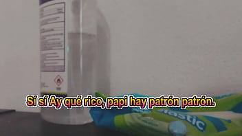 Preview 4 of Fist Lime - le meto toda la verga a la puta de mi sirvienta mientras mi mujer sale a la tienda,  casi nos cachan pero le eche toda la leche en el culo,  habla como una puta - mexicana dialogos calientes