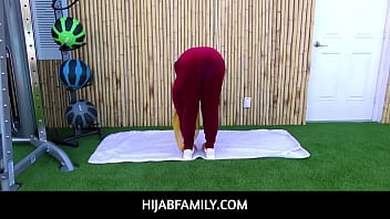 Preview 2 of Seachtwo Hotti - HijabFamily  -  Arab teen wife Kira Perez cheats with her personal trainer with hijab on