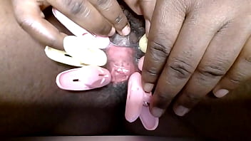 Preview 4 of Mo Rachel - Cyndy Blackslave - Pussy closeup - Clamps