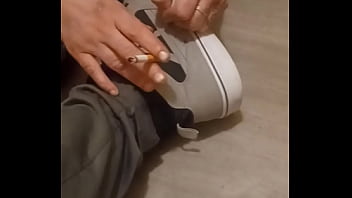 Preview 1 of Hot Sexxx Video Com - Friend has fun trashing my sneakers