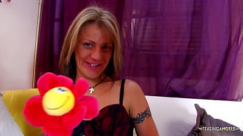 Preview 1 of Cock Ridong - Cheating blonde Latina gets a flower and a big hard cock from her horny lover