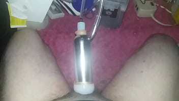 Preview 1 of Piss Sasha And Catel - Milking machine sucks my dick