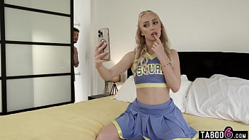 Preview 2 of Korea Of Bus - Cheerleader Braylin Bailey busted touching herself by stepbros friend