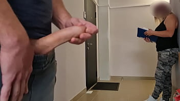 Preview 2 of Alion Tar - The postwoman caught me jerking off in public near the apartment,  she&#039_s schoked but she likes to peek