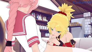 Preview 1 of Baliwood Sany Loyn Xxx - Mordred and Jeanne d&#039_Arc (Alter) and Astolfo intense sex. - Fate/Grand Order Hentai