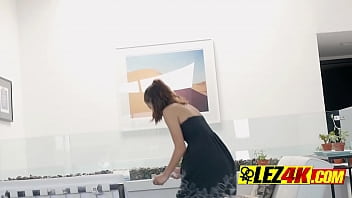 Preview 2 of Beauty Tv Show Public - Turned on brunette lesbians adore clits.