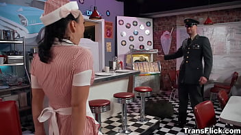 Preview 1 of Japanese Pussy Solo Teens - Waitress and wife Ember Fiera happy to indulge her husband Cliff Jensen after he surprise her with a visit