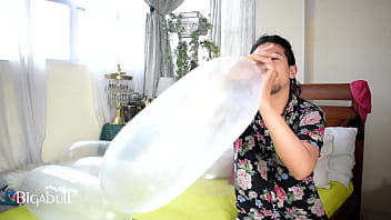Preview 2 of Abby Bunny Xxv - inflating many condoms to play with them