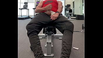 Preview 4 of Mom Bigg Bobas - JockDad87 Jerks off in the Hotel Gym