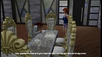 Preview 1 of 3gp Titjob Handjob Blowjob - Redhead Milf Helps Young Boy With Homework and get Creampie  18
