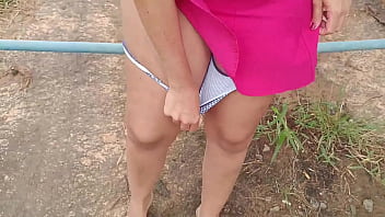 Preview 2 of Ckuynlkbi - Real outdoor exhib my wife at woods and at farm KARINA AND LUCAS
