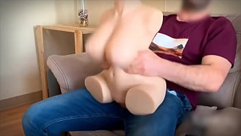 Preview 2 of I On - Straight guy fucks realdoll with perfect tits and jizzed with fresh cum