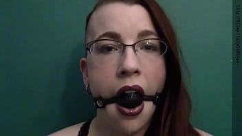 Preview 3 of Titjob Mmf - Dark Lipstick Ballgag Drooling with Intense Eye Contact