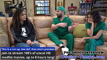 Preview 2 of Dawnlod Babe Xx - Become Doctor-Tampa,  Give Big Tit Freshman Mara Luv Mandatory New Student Physical With Nurse Aria Nicole! Full Movie Only At Doctor-TampaCom